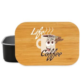 Life begins after a coffee gift - Lunch Box - black - Front