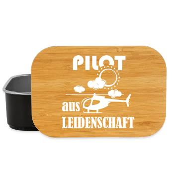 Pilot aus Leidenschaft Heli Hubschrauber Grafik - Lunch Box - Schwarz - Vorne