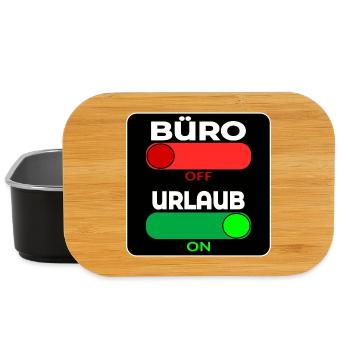 BÜRO OFF - URLAUB ON - SPRÜCHE - Lunch Box - Schwarz - Vorne