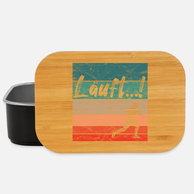 Läuft Jogging Spruch Optimist retro vintage - Lunch Box - Schwarz
