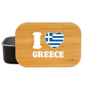 J’aime la Grèce Grèce Drapeau grec Cœur - Boîte à goûter - noir - Devant