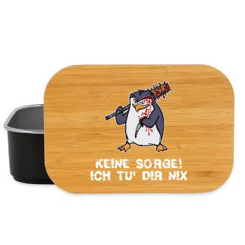Pingui Vogel Tier Zoo Arktis Statement Seevogel - Lunch Box - Schwarz - Vorne
