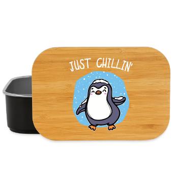 Cold Snow Penguin Ice Cool Déclaration Oiseau animal - Boîte à goûter - noir - Devant