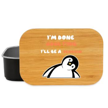 Humorous Statement Animal Bird Cool Penguin - Lunch Box - black - Front