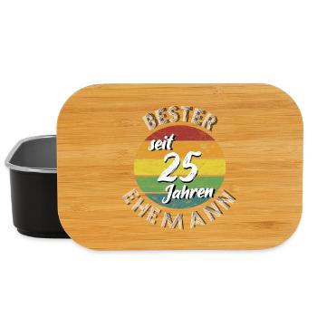 bester Ehemann seit 25 Jahren Silberhochzeit retro - Lunch Box - Schwarz - Vorne