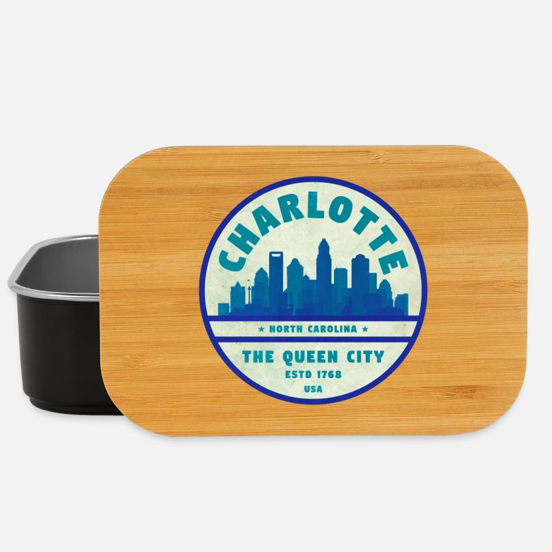Charlotte Skyline Queen City - Lunch Box - black