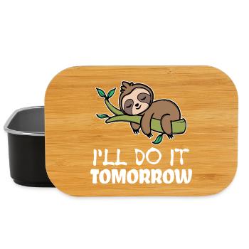 Lazy Sleep Sloth Statement Jungle Dwellers - Lunch Box - black - Front