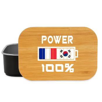 La Corée du Sud et France Power 100 % - Boîte à goûter - noir - Devant