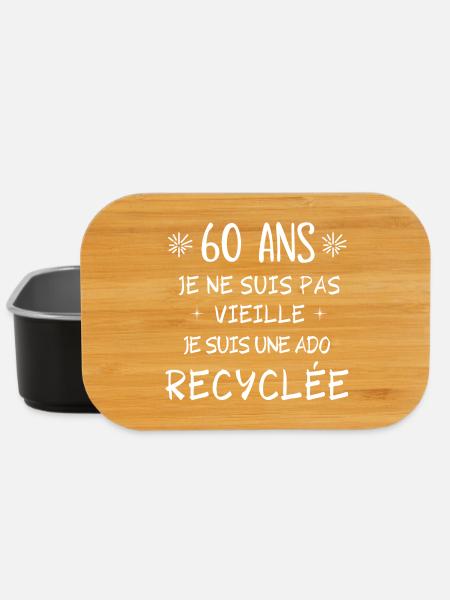60 ans, anniversaire 60 ans, anniversaire humour - Boîte à goûter - noir