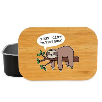 Jungle Animal Lazy Statement Sloth Sleeping - Lunch Box - black - Front