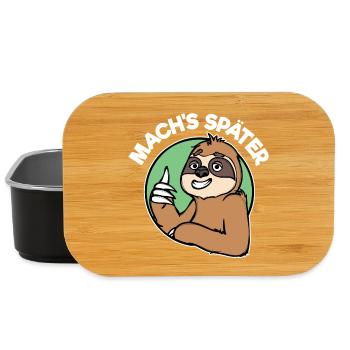 Faul Tier Säugetier Faultier Statement Urwald - Lunch Box - Schwarz - Vorne