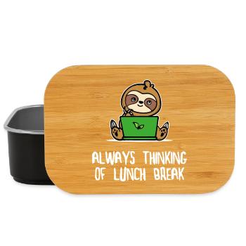 Sloth Lazy Animal Statement Vegetarian Mammal - Lunch Box - black - Front