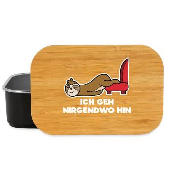 Tier Faul Statement Langschläfer Urwald Faultier - Lunch Box - Schwarz - Vorne