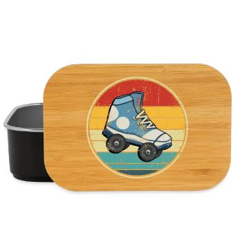 Retro Sonnenuntergang Rollschuh Kreis - Lunch Box - Schwarz - Vorne