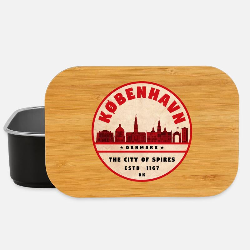 København Retro Stadt Silhouette - Lunch Box - Schwarz