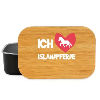 Herz Statement Pferdeliebe Ich Liebe Pferde - Lunch Box - Schwarz - Vorne