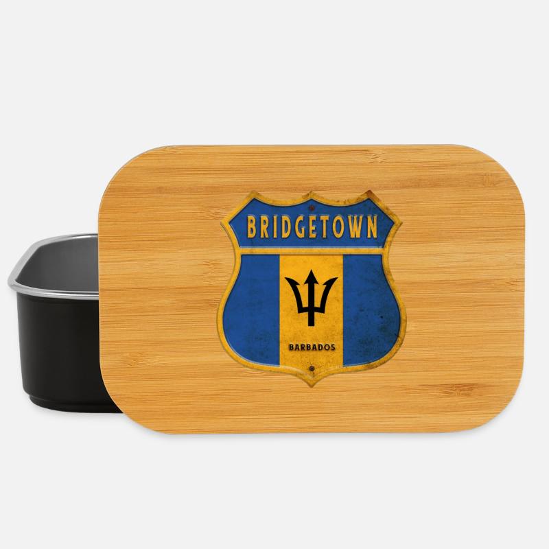 Bridgetown Barbados Wappen Flaggen Design - Lunch Box - Schwarz