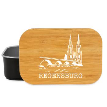 Regensburg weiß - Lunch Box - Schwarz - Vorne