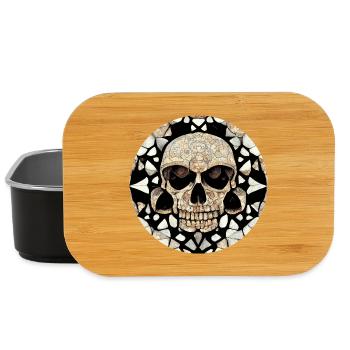 Maya-Kunst - Stammesschädel - Lunch Box - Schwarz - Vorne