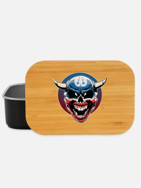 Böser Clownschädel mit dämonischem Lachen - Lunch Box - Schwarz