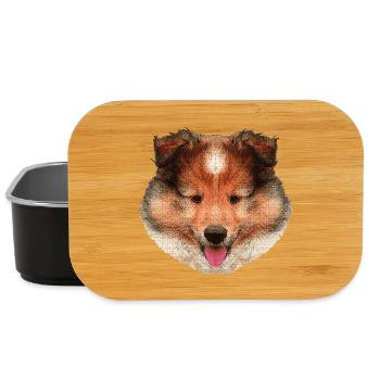 niedliche designs baby, langhaar colliewelpe - Lunch Box - Schwarz - Vorne