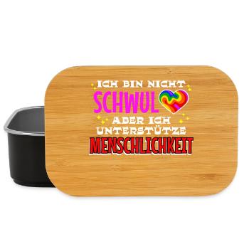 Herz Statement Menschenrechte Beziehung Regenbogen - Lunch Box - Schwarz - Vorne
