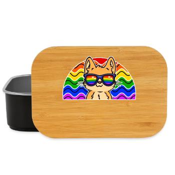 Rainbow Gay Proud Lgbt Cool Cat Sexuality - Lunch Box - black - Front