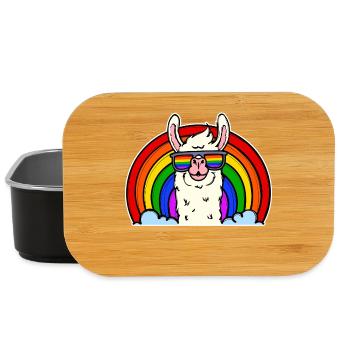 Relation bisexuelle Cool Lama Lgbt Arc-en-ciel - Boîte à goûter - noir - Devant