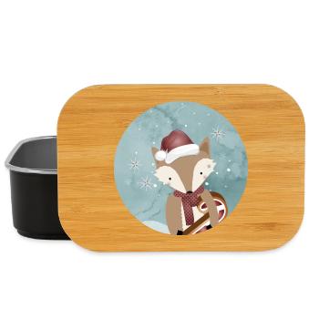 renard doré pour Noël avec canne à sucre - Boîte à goûter - noir - Devant