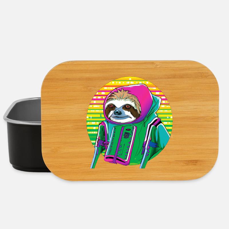 Cyber Punk Sloth - Ukiyo-e Stil. - Lunch Box - Schwarz