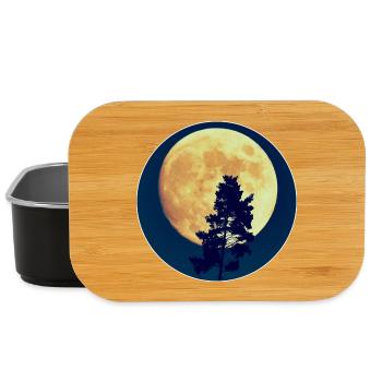 Moonlit Night Forest Silhouette - Lunch Box - black - Front
