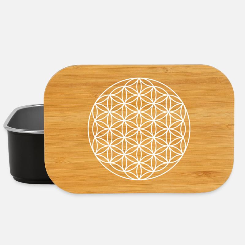 Blume des Lebens Symbol - Lunch Box - Schwarz