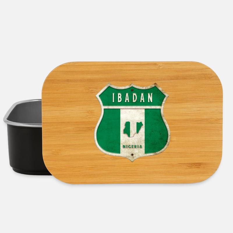 Ibadan Nigeria Wappen Flaggen Design - Lunch Box - Schwarz