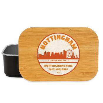 Nottingham Skyline Badge - Lunch Box - black - Front