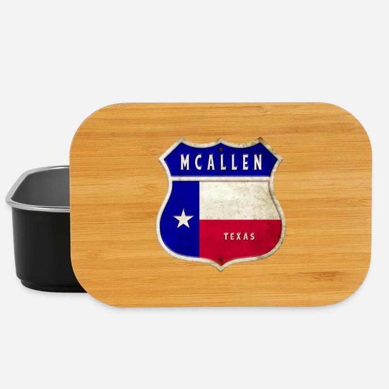 McAllen Texas Wappen Flaggen Design - Lunch Box - Schwarz