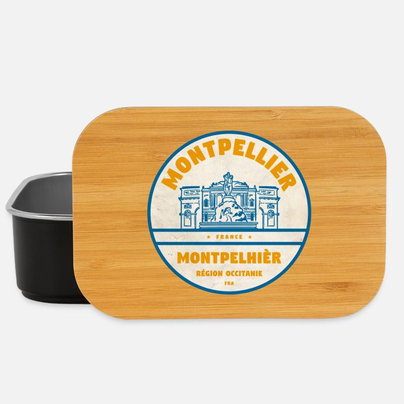 Montpellier Vintage Stadtlogo Sticker - Lunch Box - Schwarz