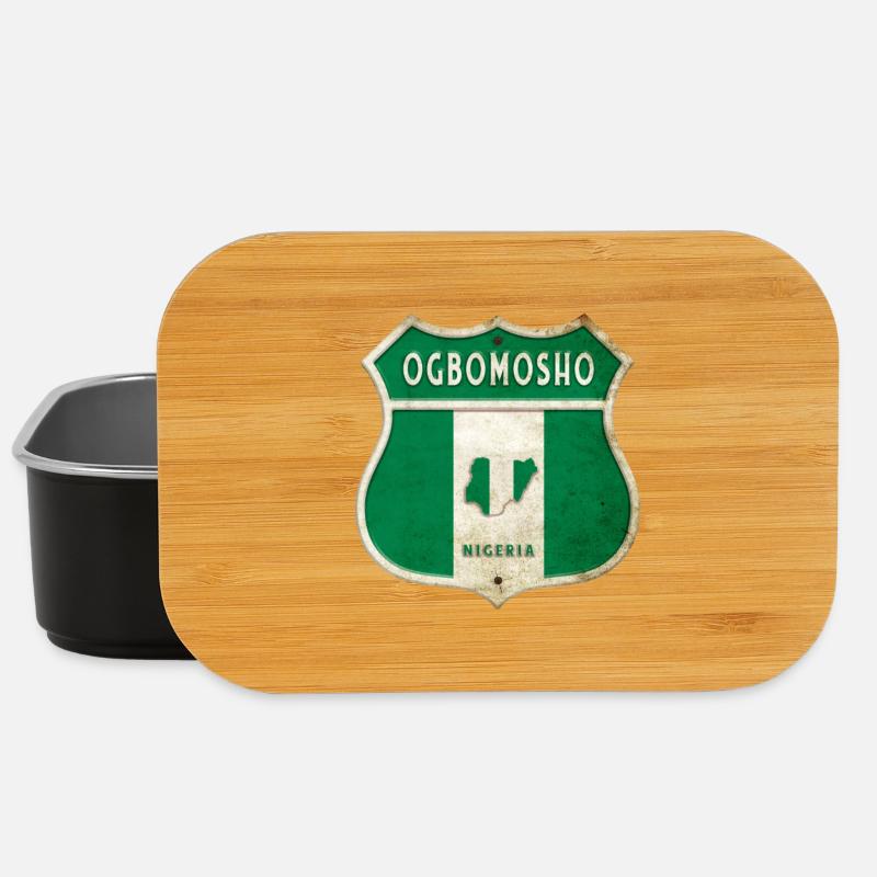 Ogbomosho Nigeria Wappen Flaggen Design - Lunch Box - Schwarz