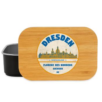 Étiquette Dresden Skyline Vintage - Boîte à goûter - noir - Devant