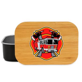 Feuerwehr Feuerwehrauto Lebensretter Löscharbeit - Lunch Box - Schwarz - Vorne