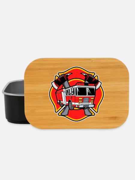 Feuerwehr Feuerwehrauto Lebensretter Löscharbeit - Lunch Box - Schwarz