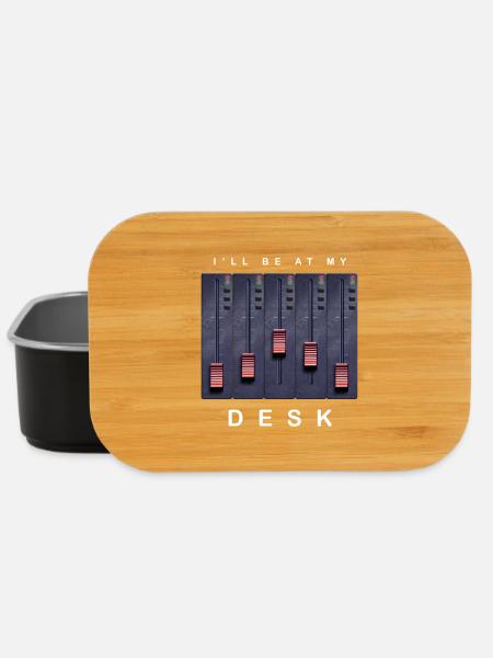 Ich bin an meinem Schreibtisch Mischpult Design - Lunch Box - Schwarz