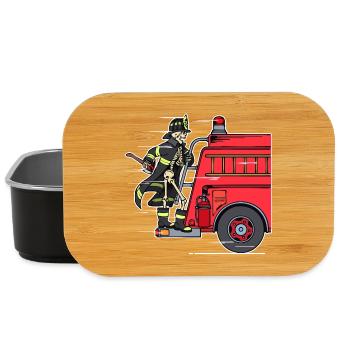 Feuerwehrmann Brandschutz Retter Feuerwehrauto - Lunch Box - Schwarz - Vorne