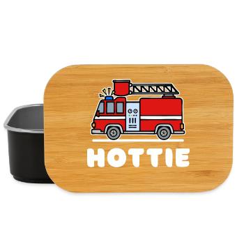 Feuerwehrauto Statement Lebensretter Feuerwehr - Lunch Box - Schwarz - Vorne