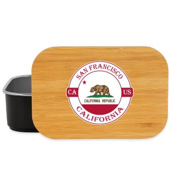 Logo souvenir du drapeau de la Californie de San Francisco aux États-Unis - Boîte à goûter - noir - Devant