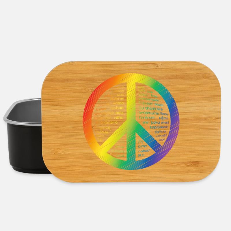 Shining peace sign - Lunch Box - black