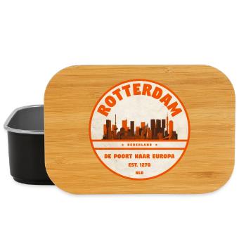 Timbre en caoutchouc vintage Rotterdam Skyline - Boîte à goûter - noir - Devant