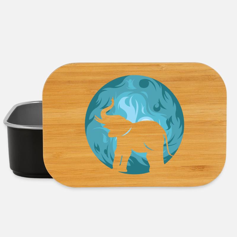 Moon Elephant Symbol Illustration Evening Sun Icon - Boîte à goûter - noir