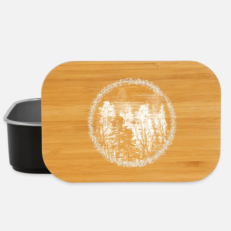 Cercle de la forêt Silhouette Paysage forestier - Boîte à goûter - noir