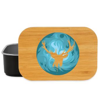 moon rendeer reindeer hirsch elch Symbol geschenk - Lunch Box - Schwarz - Vorne
