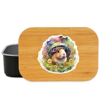 Guinea pigs in flower meadow - Lunch Box - black - Front